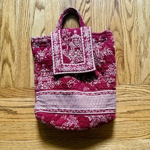 Quilted Keepers Red Backpack